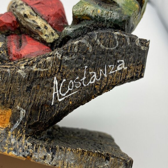 Vintage Silvestri Santa & His Sleigh Signed Anthony Costanza resin Christmas dec - Picture 9 of 9